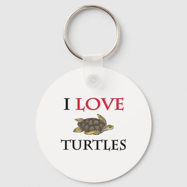 I Love Turtles Key Ring (Front)