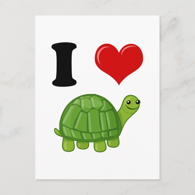 I Love Turtles Postcard (Front)