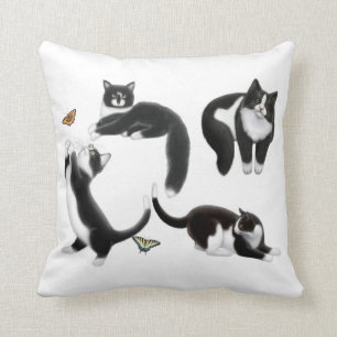 I Love Tuxedo Cats Pillow