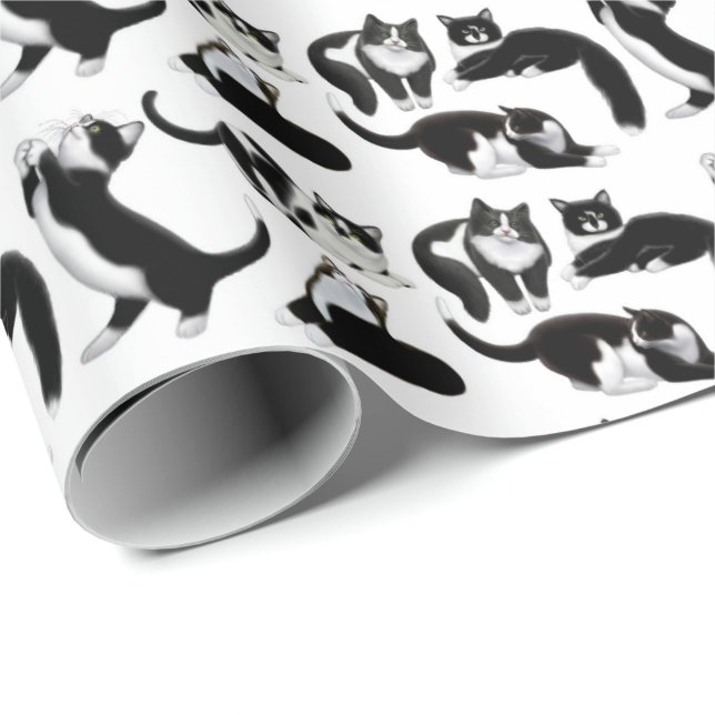 I Love Tuxedo Cats Wrapping Paper (Roll Corner)