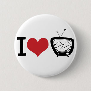 I Love TV 6 Cm Round Badge