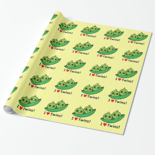 I Love Twins: Two Peas in a Pod Wrapping Paper