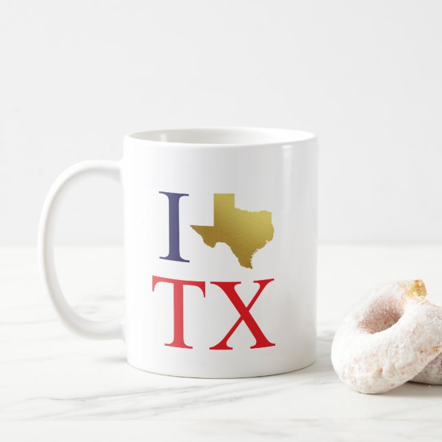 I Love TX Coffee Mug (With Donut)