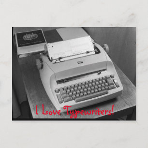 I Love Typewriters Vintage IBM Postcard