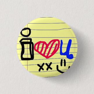 i love u doodle 3 cm round badge