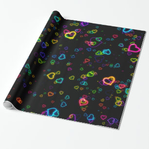 I Love U - Happy Neon Wrapping Paper