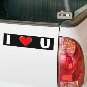 I LOVE U "HEART ART" BUMPER STICKER