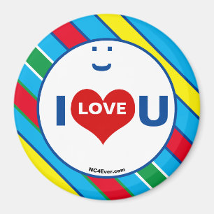 I LOVE U Multi colour Refrigerator Magnet