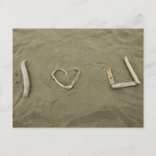 I love U on the beach Postcard