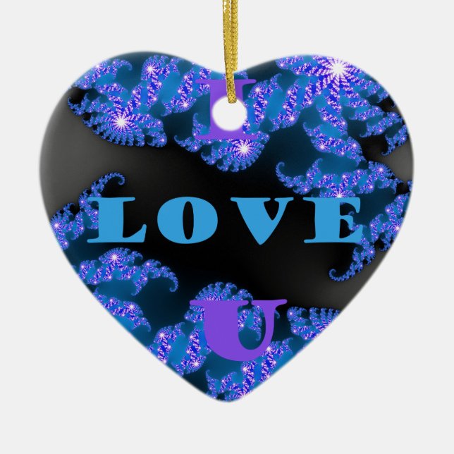 I Love U.png Ceramic Ornament (Front)