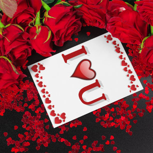 I Love U red Valentines Day  Card