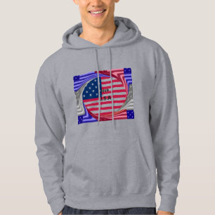 I Love U.S.A. Swirl: Patriotic Heart Art Print  Hoodie