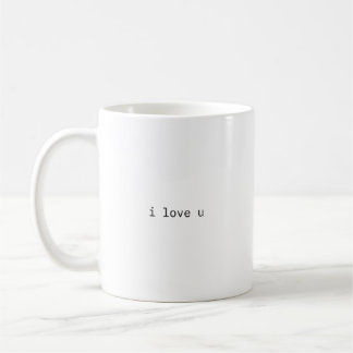 "i love u" simple mug 