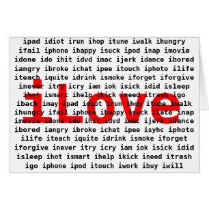 I Love U Text Design Card