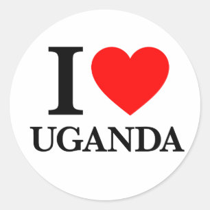 I Love Uganda Classic Round Sticker