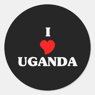 I Love Uganda Classic Round Sticker