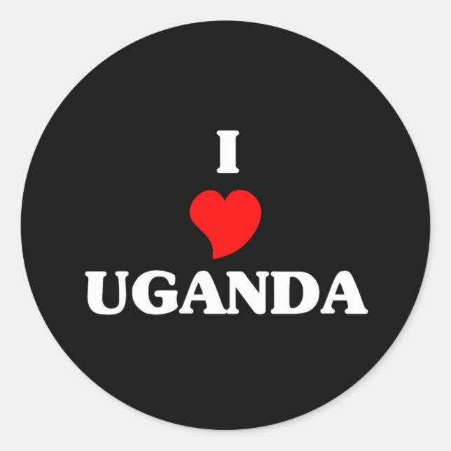 I Love Uganda Classic Round Sticker (Front)