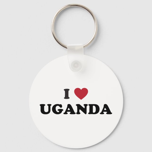 I Love Uganda Key Ring (Front)