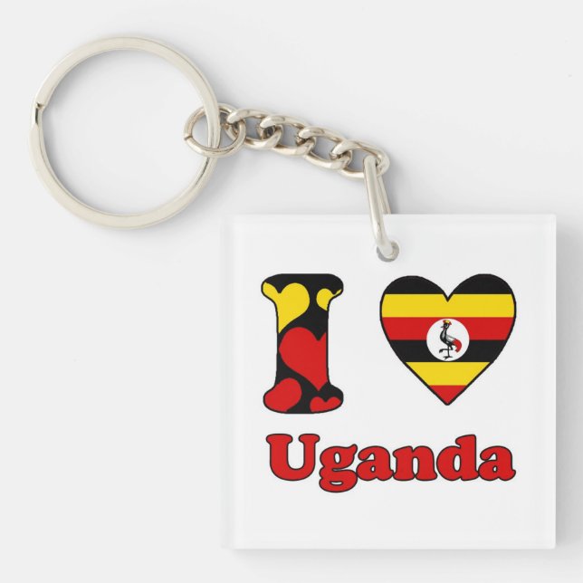 I love Uganda Key Ring (Front)