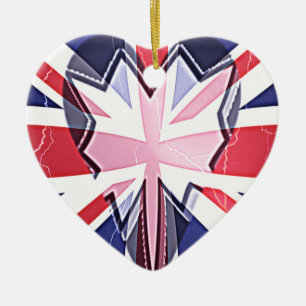 "I Love UK" Art Print Ceramic Ornament