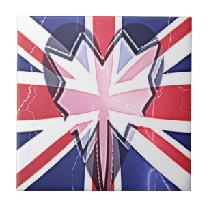 "I Love UK" Art Print Ceramic Tile