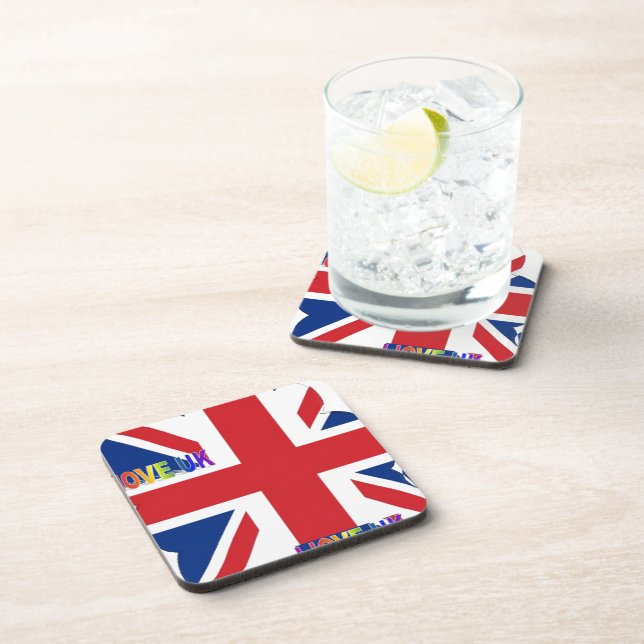 I Love UK Art Print Coaster (Right Side)