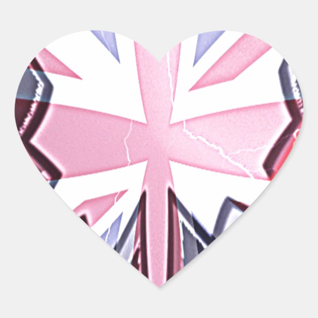 "I Love UK" Art Print Heart Sticker (Front)