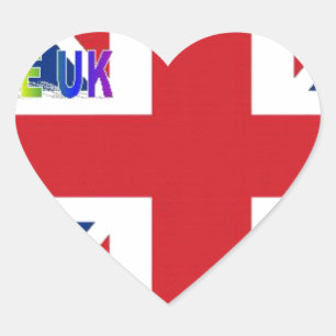 I Love UK Art Print Heart Sticker