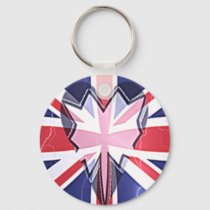 "I Love UK" Art Print Key Ring