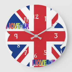 I Love UK Art Print Large Clock