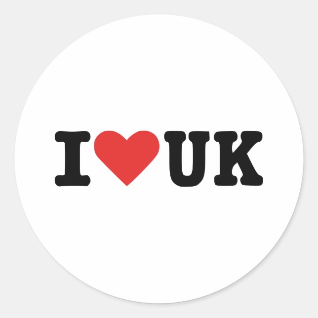 I love UK Classic Round Sticker (Front)