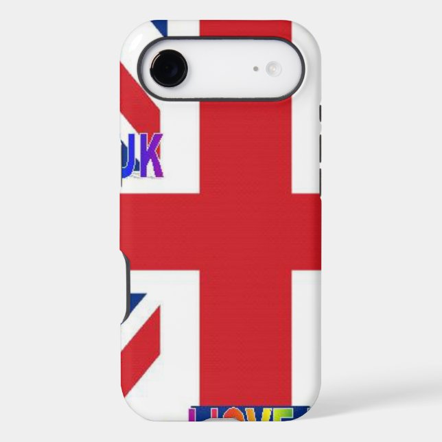 I Love UK | Fluffy Cloud & Union Jack Art Print   (Back)