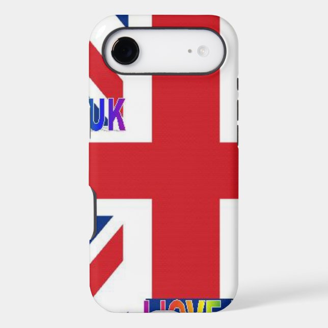 I Love UK | Fluffy Cloud & Union Jack Art Print   (Back)