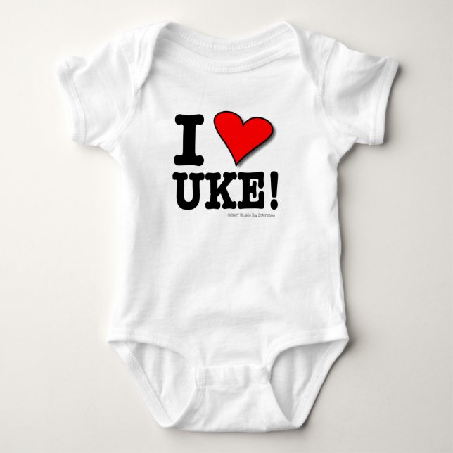 I Love UKE Baby T Bodysuit (Front)