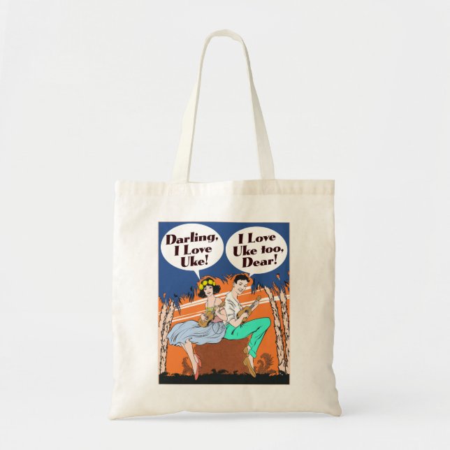 I Love Uke Tote Bag (Front)