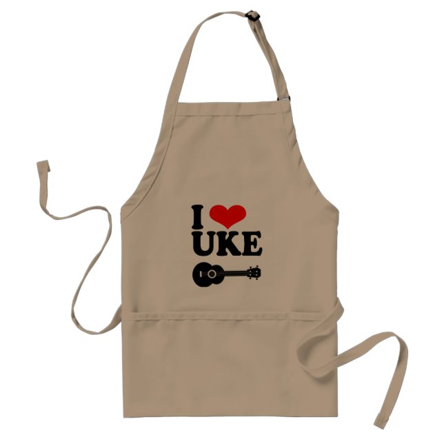 I Love Uke Ukulele Apron (Front)