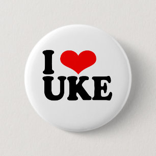 I Love Uke Ukulele Button Badge
