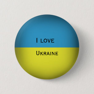 I love Ukraine 6 Cm Round Badge