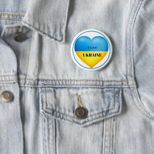 I love Ukraine Blue Yellow Pin Button 