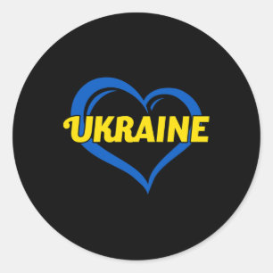 I Love Ukraine I Heart Ukraine Ukrainian Flag Classic Round Sticker