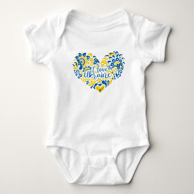 I love Ukraine inspirational quote heart Baby Bodysuit (Front)