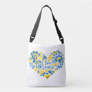 I love Ukraine inspirational quote heart Crossbody Bag