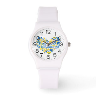 I love Ukraine inspirational quote heart Watch