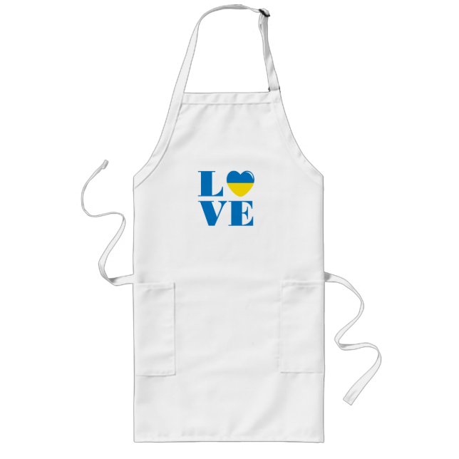 I love Ukraine Long Apron (Front)