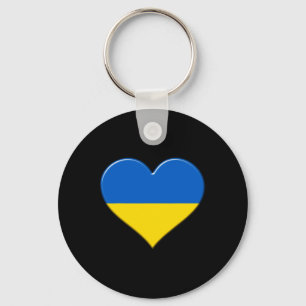 I Love Ukraine National Flag Pride Heart Key Ring