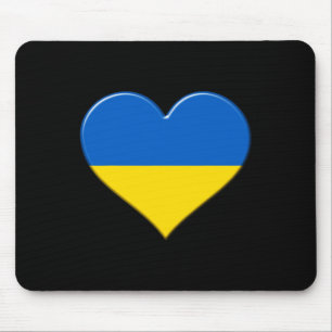 I Love Ukraine National Flag Pride Heart Mouse Pad