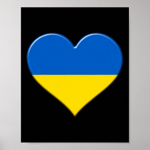 I Love Ukraine National Flag Pride Heart  Poster