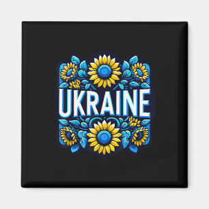 I Love Ukraine Sunflower Floral Art Magnet