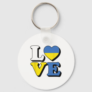 I Love Ukraine Travel Souvenir Vacation Ukrainian  Key Ring