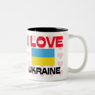 I Love Ukraine Two-Tone Coffee Mug